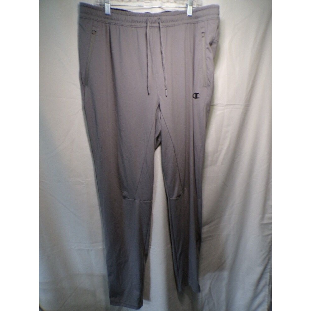 Champion Men's Gray Jogger Athletic Pants XL Lightweight Drawstring Zip